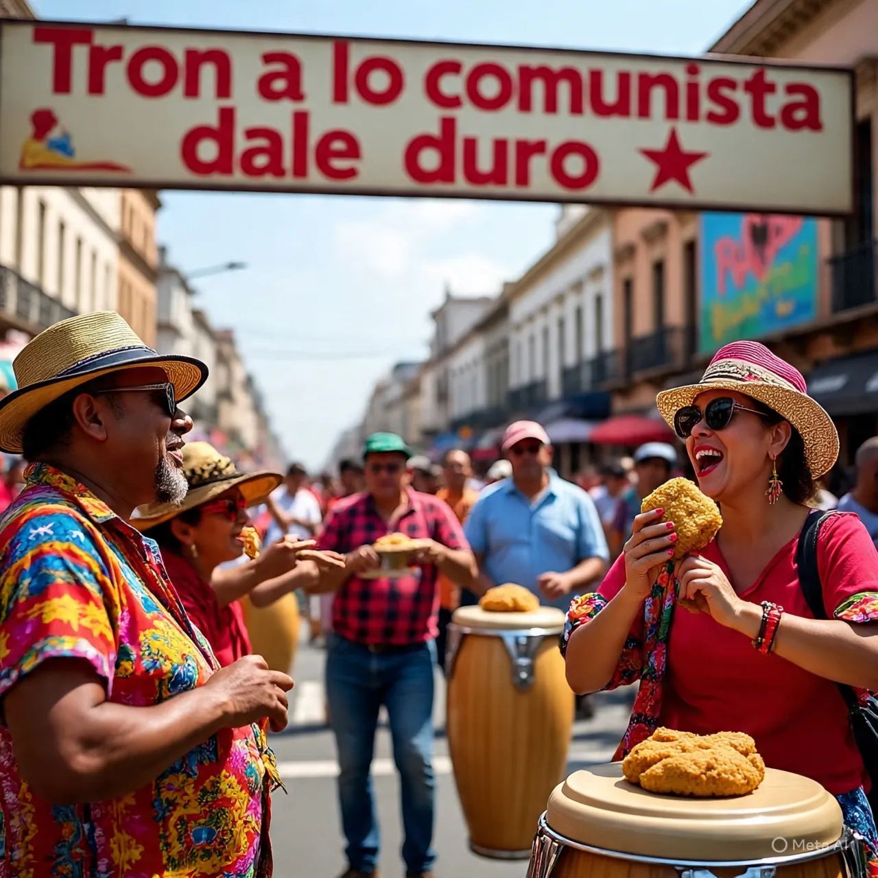 AI image of Cubans dancing in Calle 8.